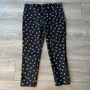 Club Monaco Animal Print Stretch Cropped Pants